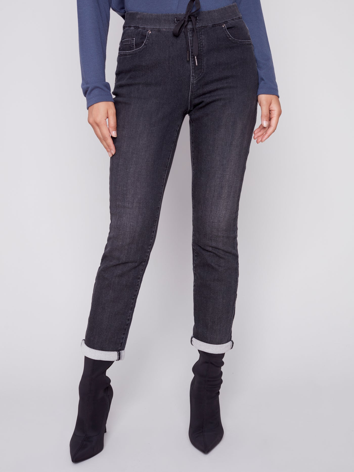 Charcoal Denim Knit Jogger Pant