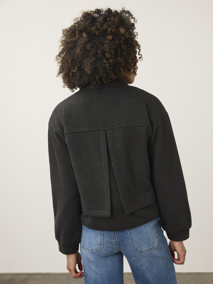 Charcoal Knit Bomber Jacket