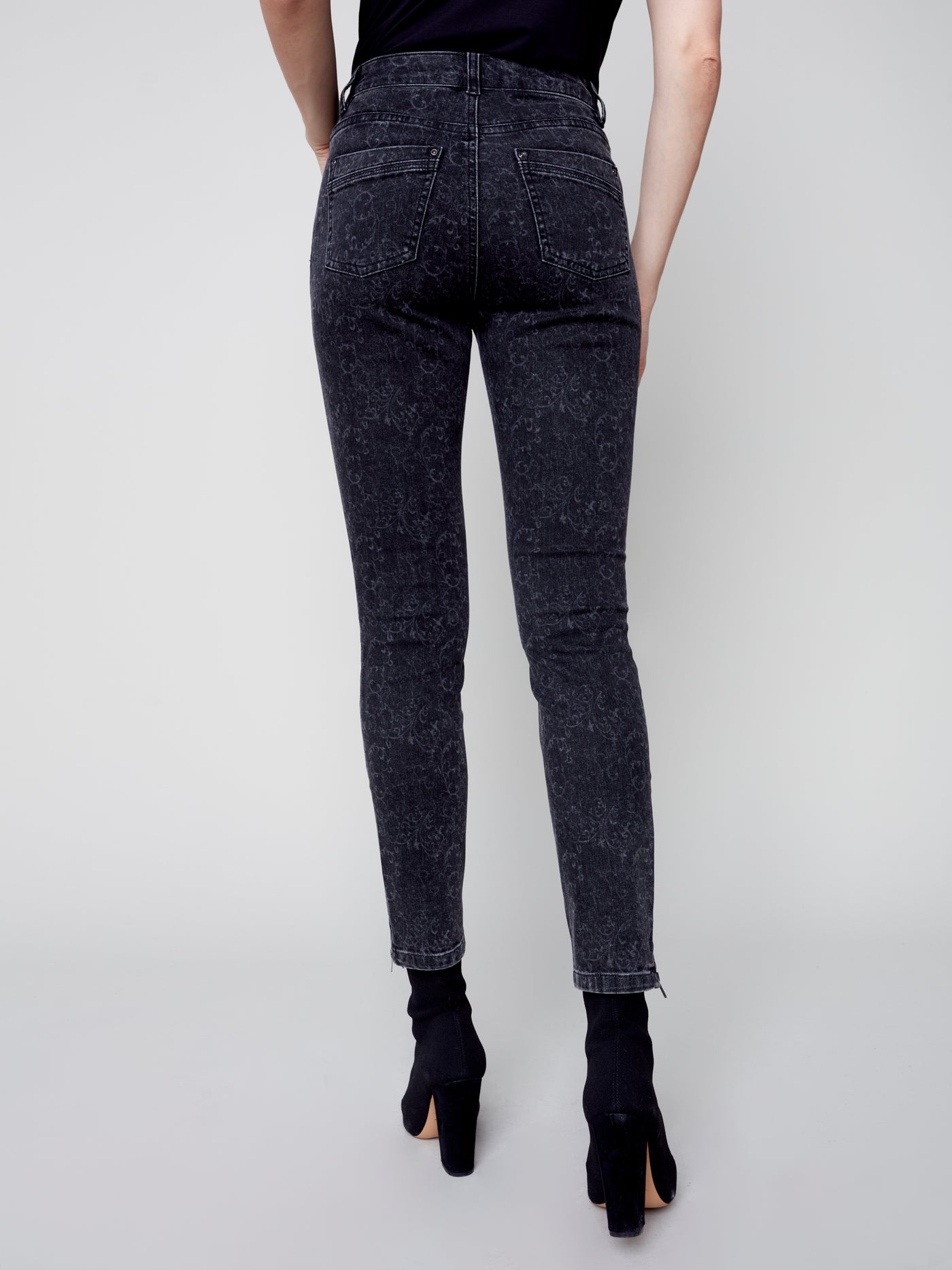 Charcoal Side Zip Detail Pant