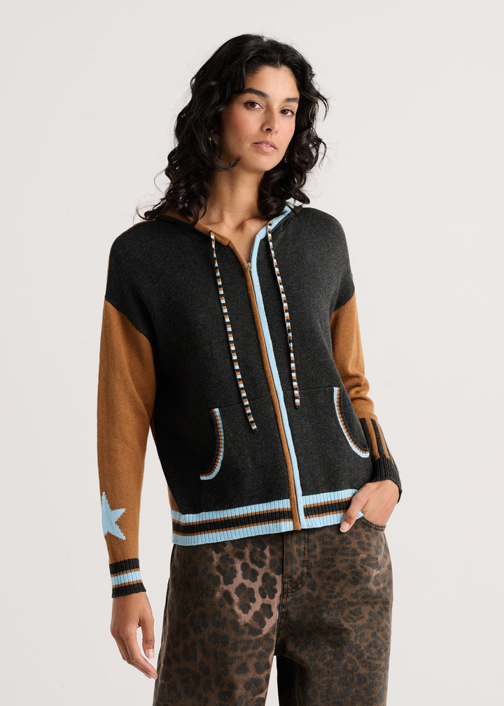Charcoal Stars Zip-Up Hoodie
