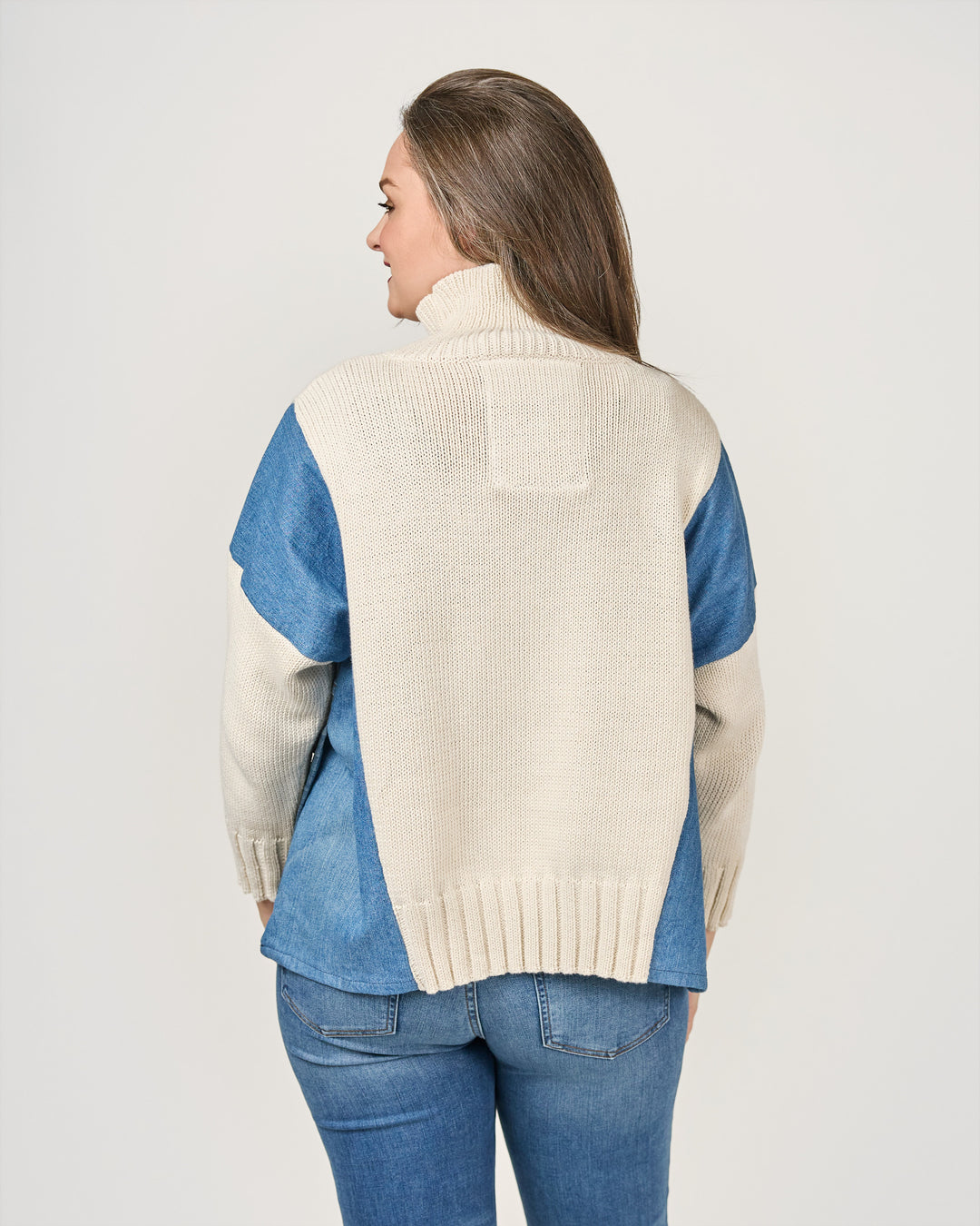 Charlie Cream Denim Detail Sweater