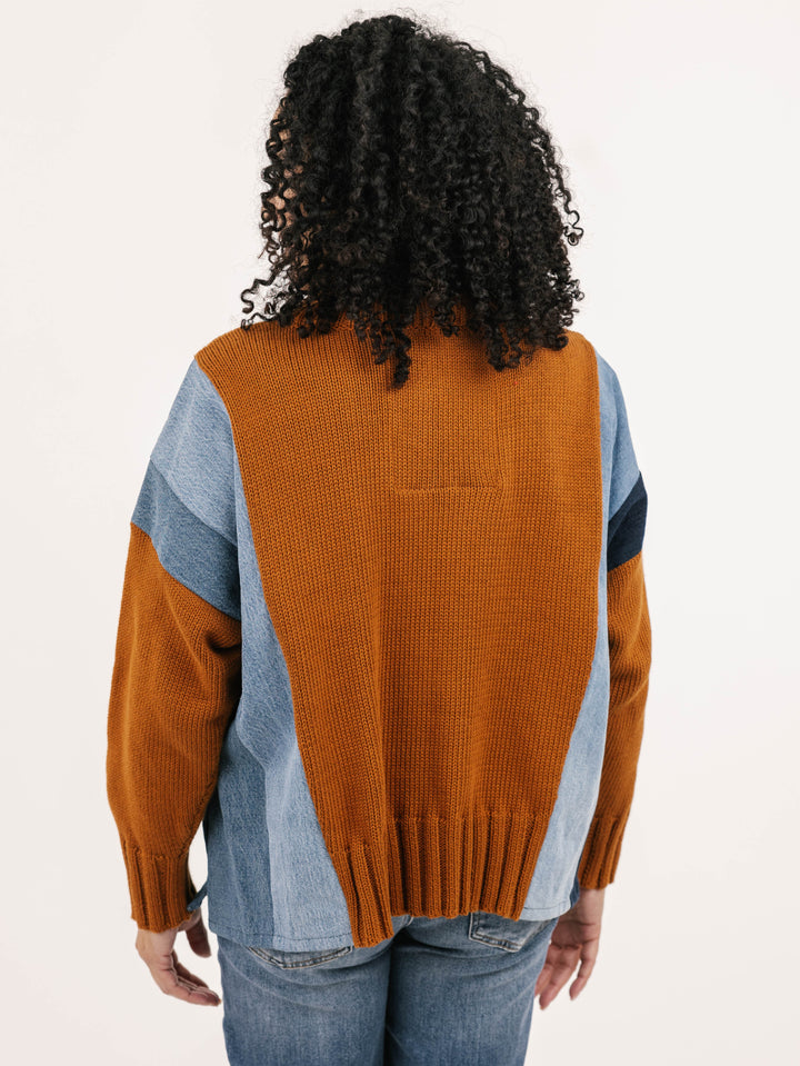 Charlie Toffee Denim Detail Sweater