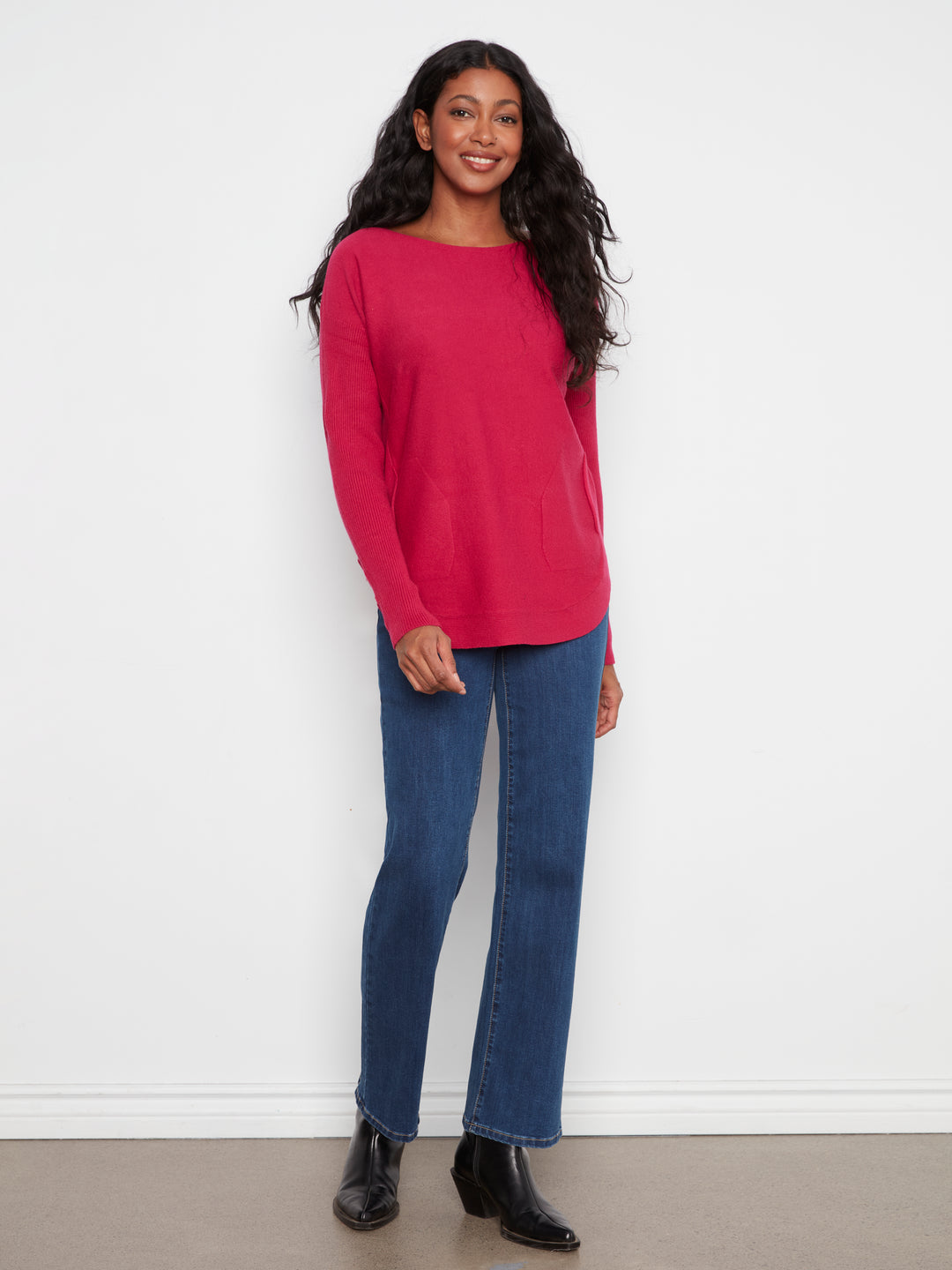 Cherry Lace-up Cuff Sweater