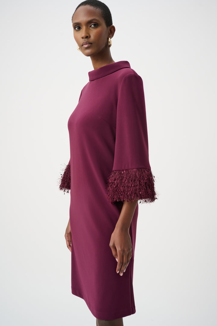 Chic Fringe Sleeve A-Line Dress