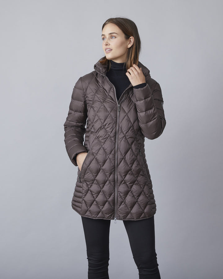 Chocolate Lightweight Puffer Coat