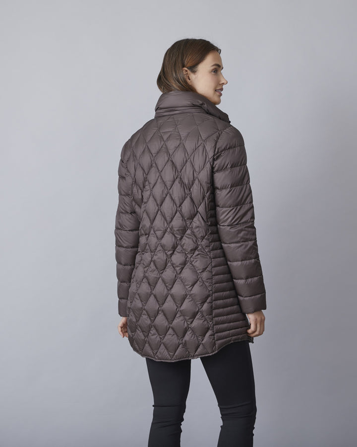 Chocolate Lightweight Puffer Coat