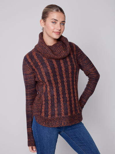 Cinnamon Chunky Cable Knit Sweater