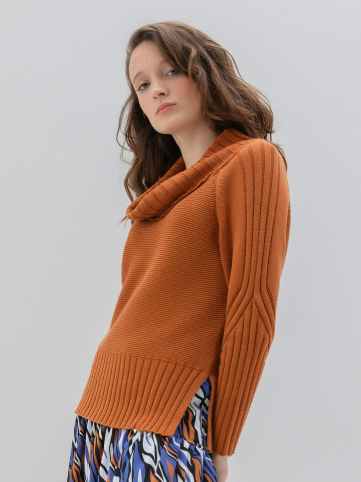 Cinnamon Cowl Neck Sweater