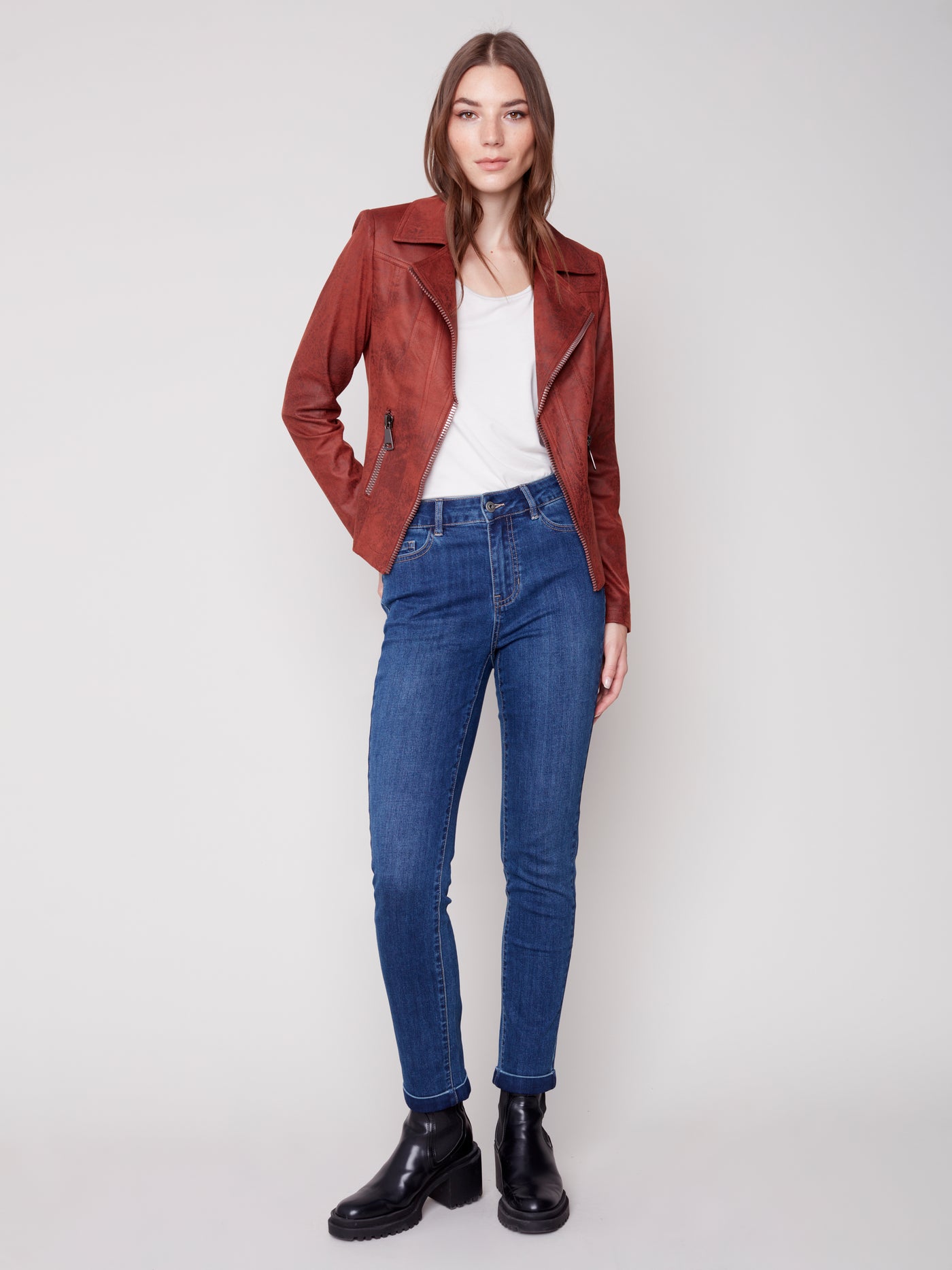 Cinnamon Vintage Faux Leather Perfecto Jacket