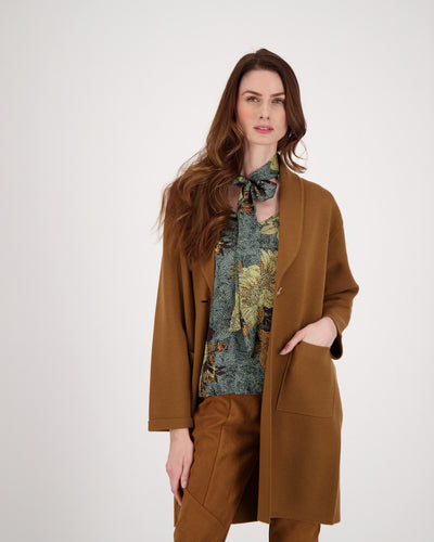 Cinnamon One Button Sweatercoat