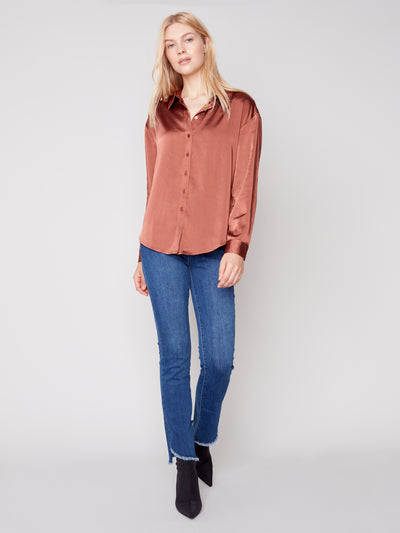 Cinnamon Satin Shirt