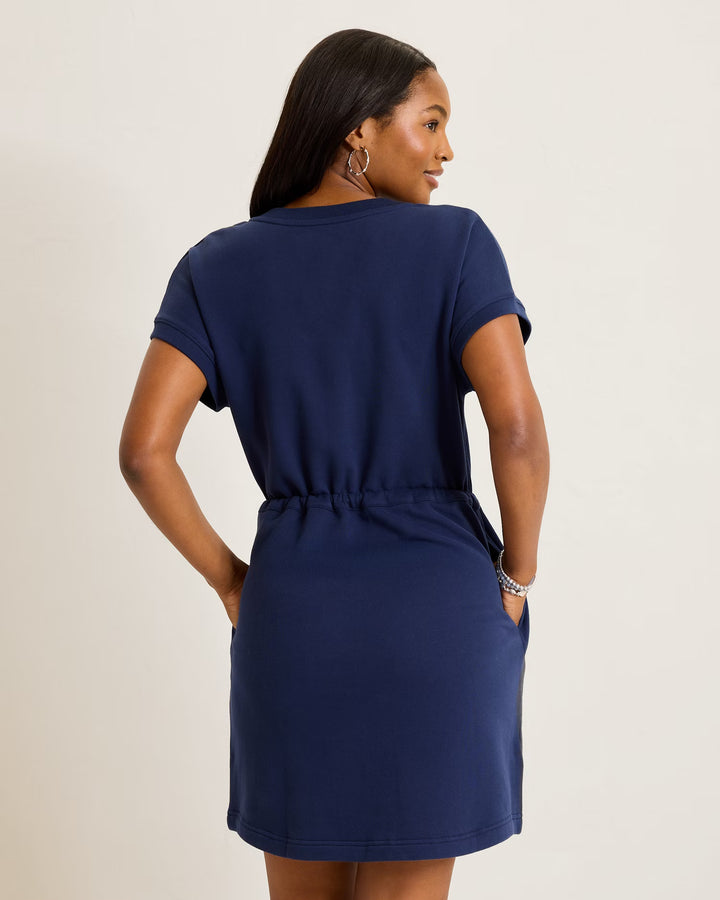 Coastline Navy Tie Waist Dress