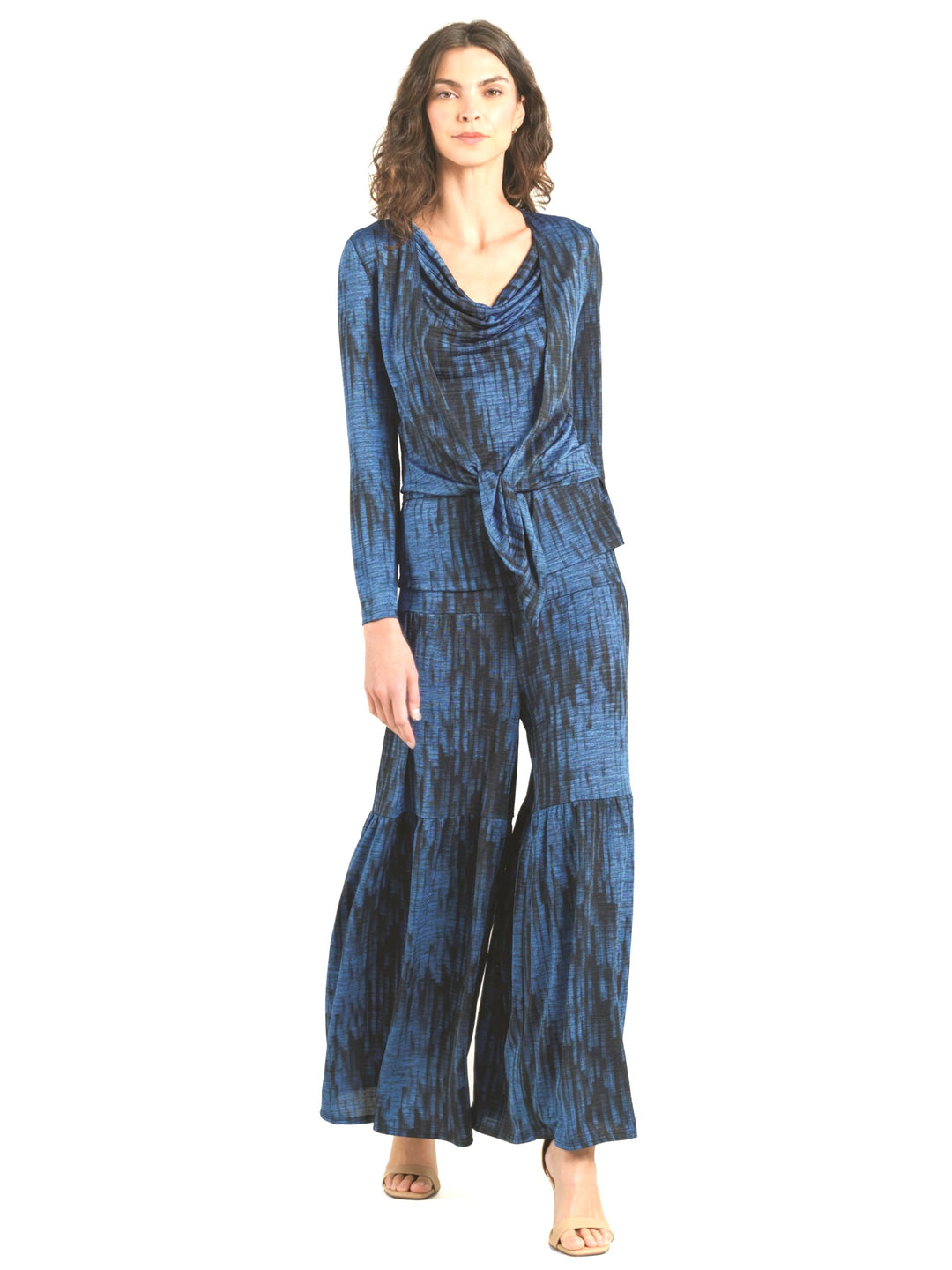 Cobalt Crushed Knit 3-Piece Pant Suit