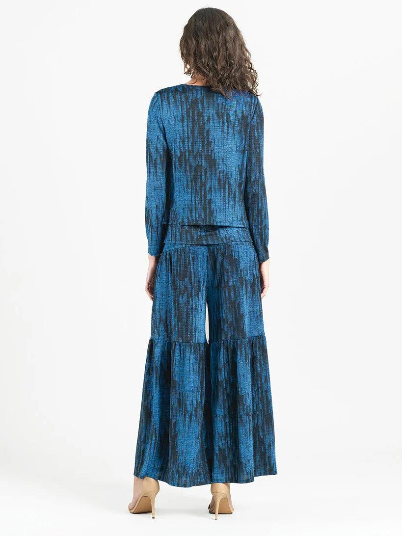 Cobalt Crushed Knit 3-Piece Pant Suit