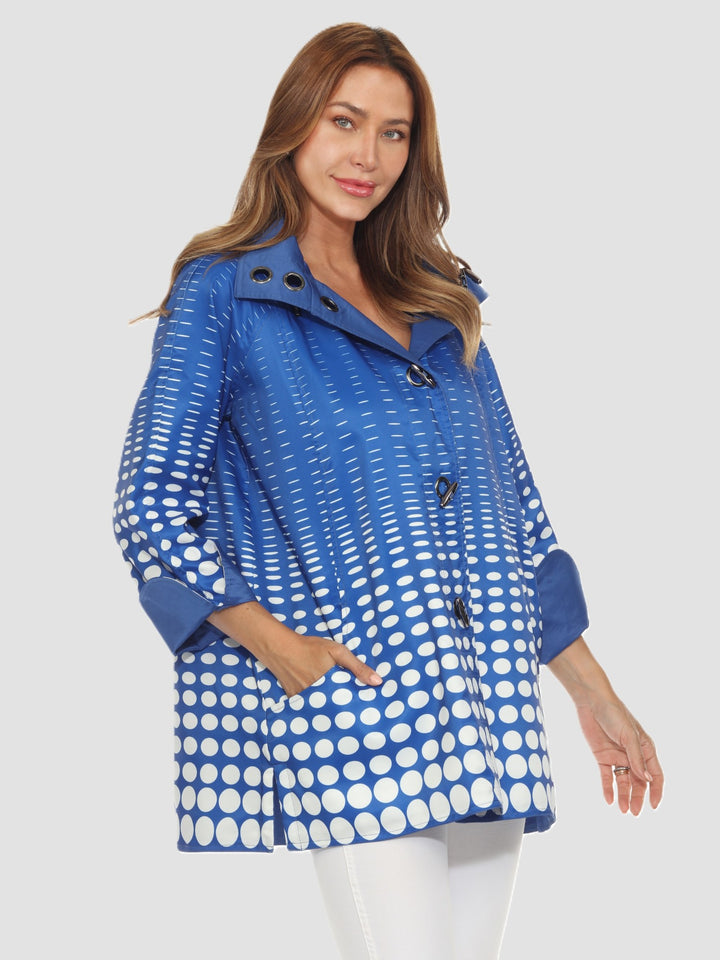 Cobalt Ombre Dot Reversible Raincoat