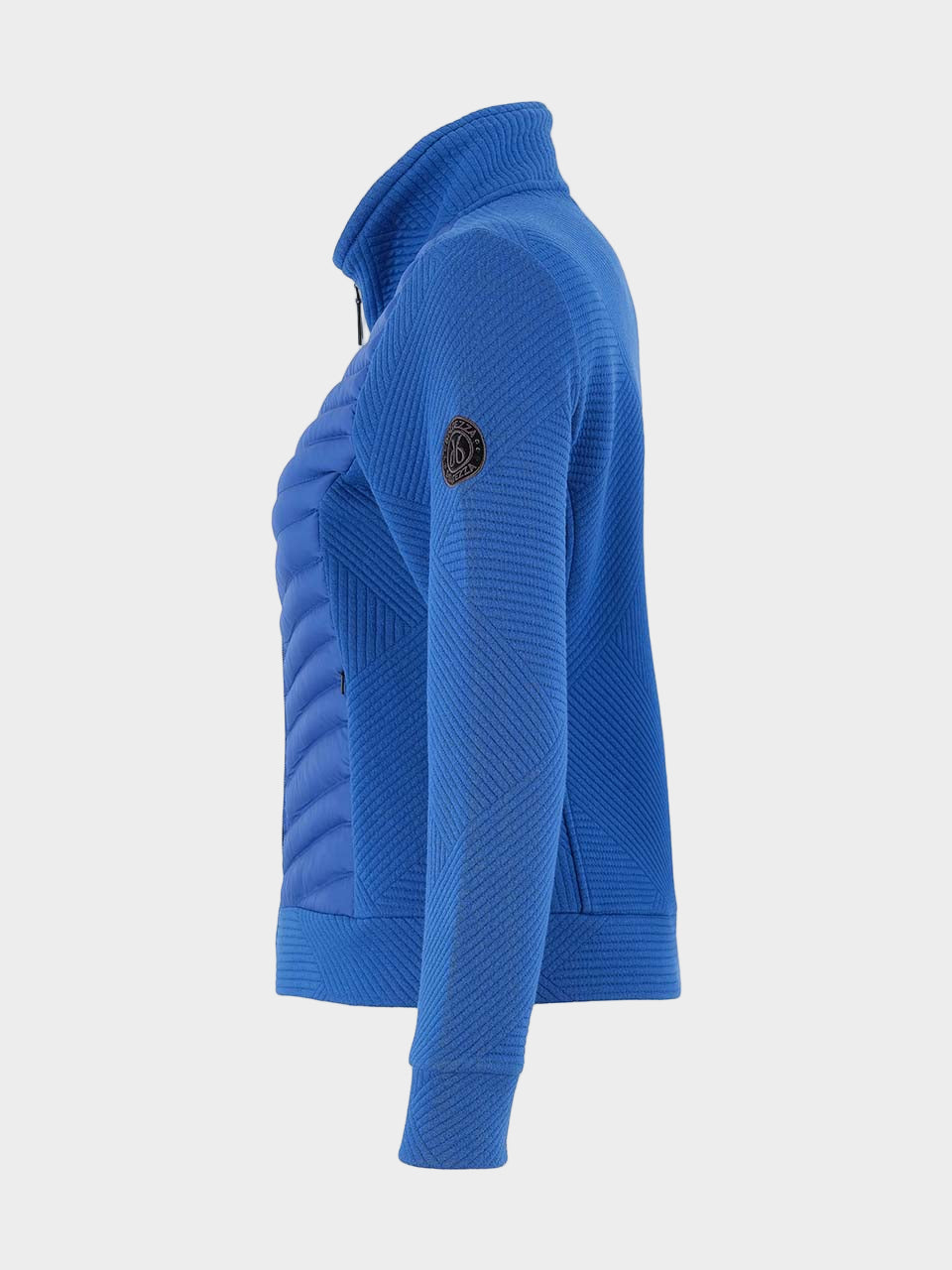Cobalt Zip Up Mixed Lines Jacquard Jacket