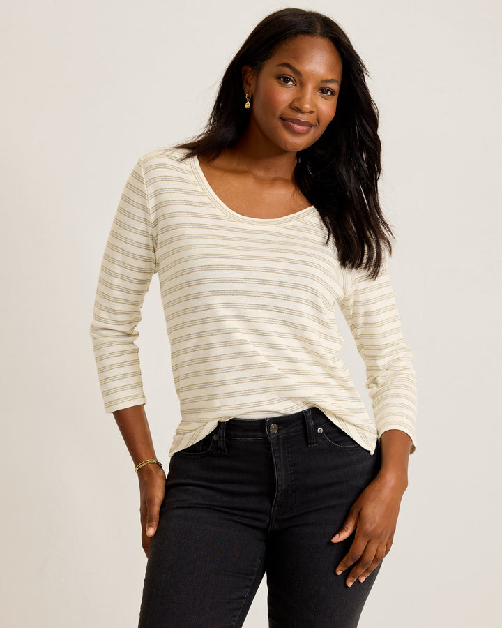 Coconut Metallic Stripe Ashby Isles Top