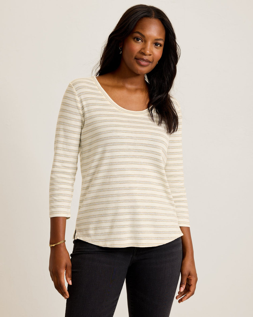 Coconut Metallic Stripe Ashby Isles Top