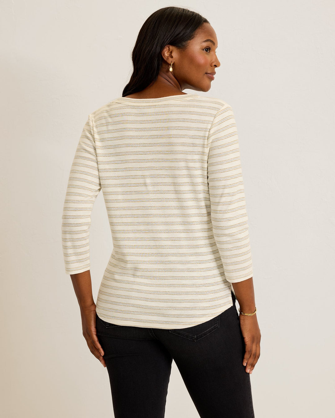 Coconut Metallic Stripe Ashby Isles Top