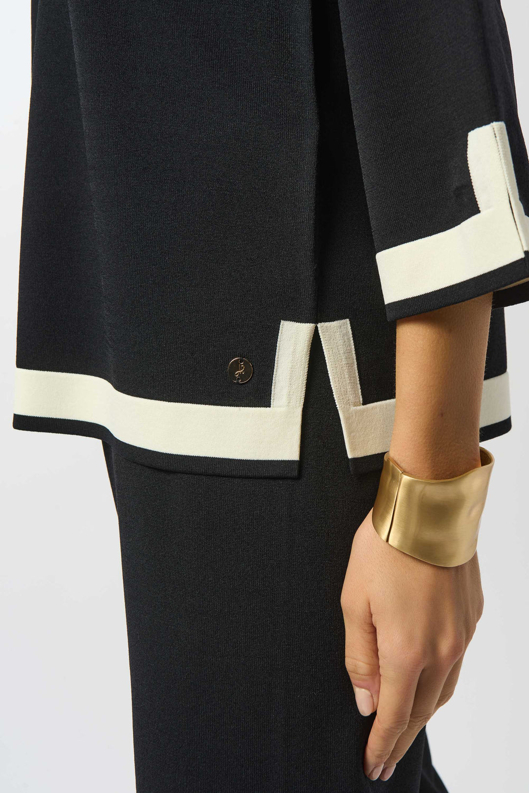 Colour Block Polo Shirt Collar Sweater