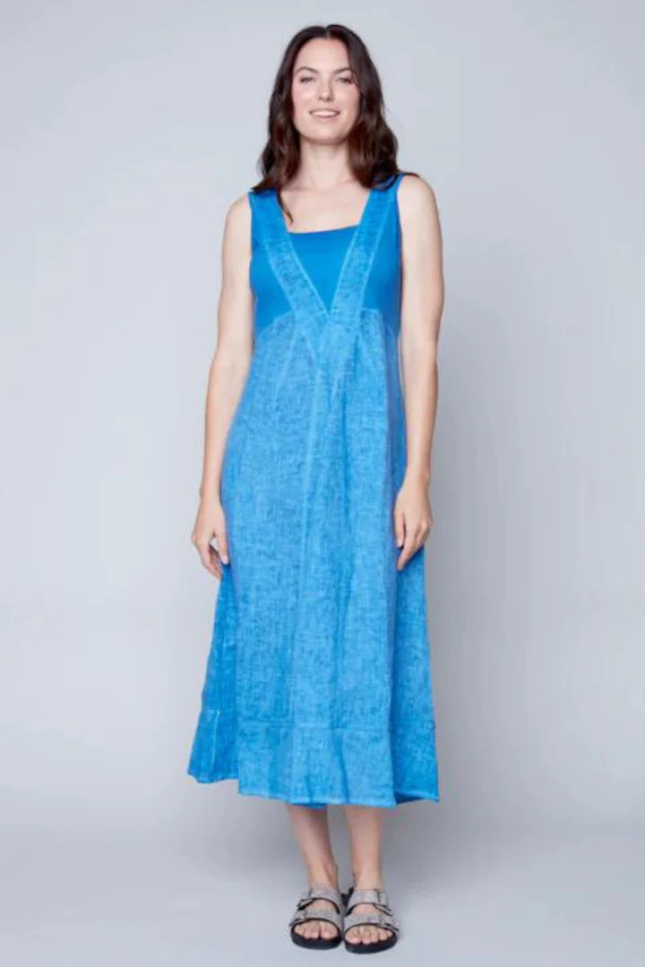 Comfy Linen Dress with Knit Bodice