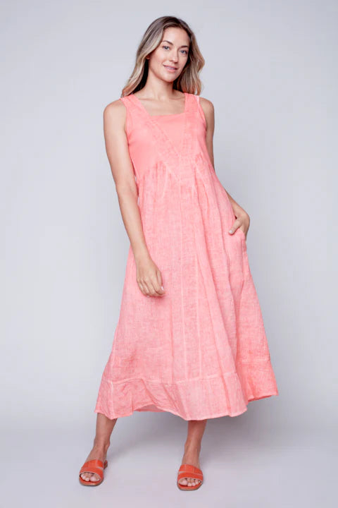 Comfy Linen Dress with Knit Bodice