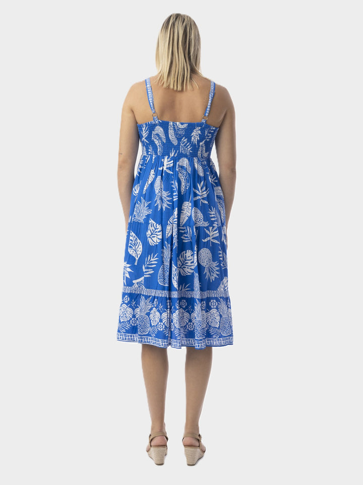 Comodoro Blue Strappy Midi Dress