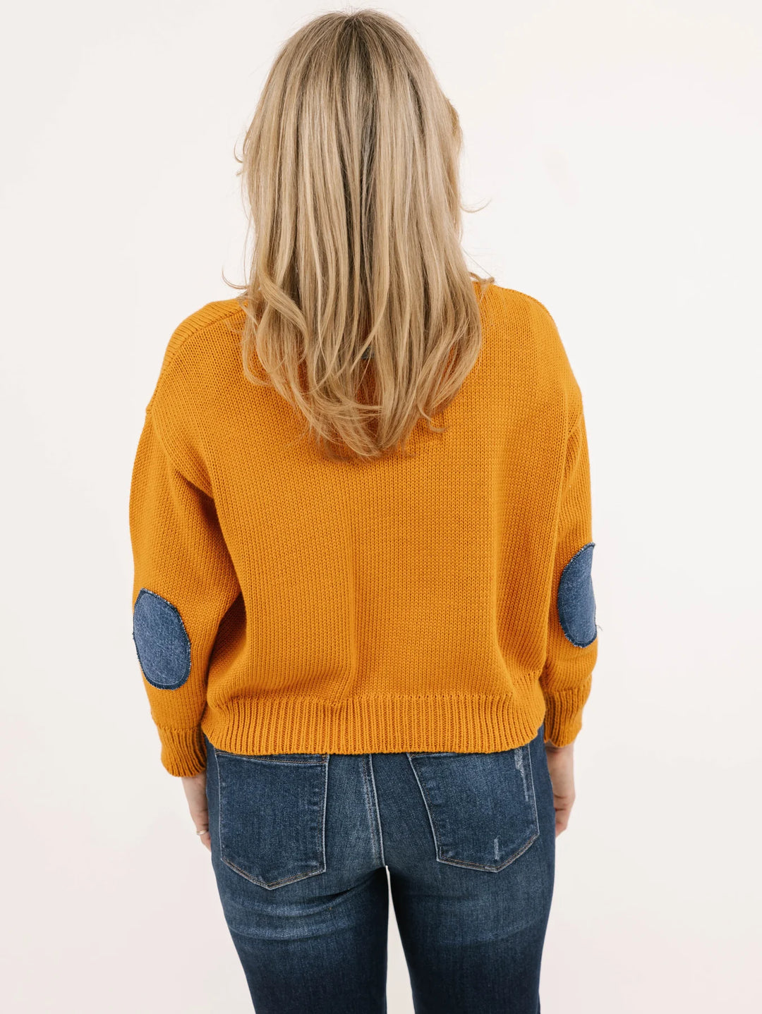 Cortland Desert Orange Denim Detail Cardigan