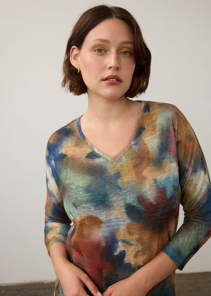 Courage Print V-Neck Top
