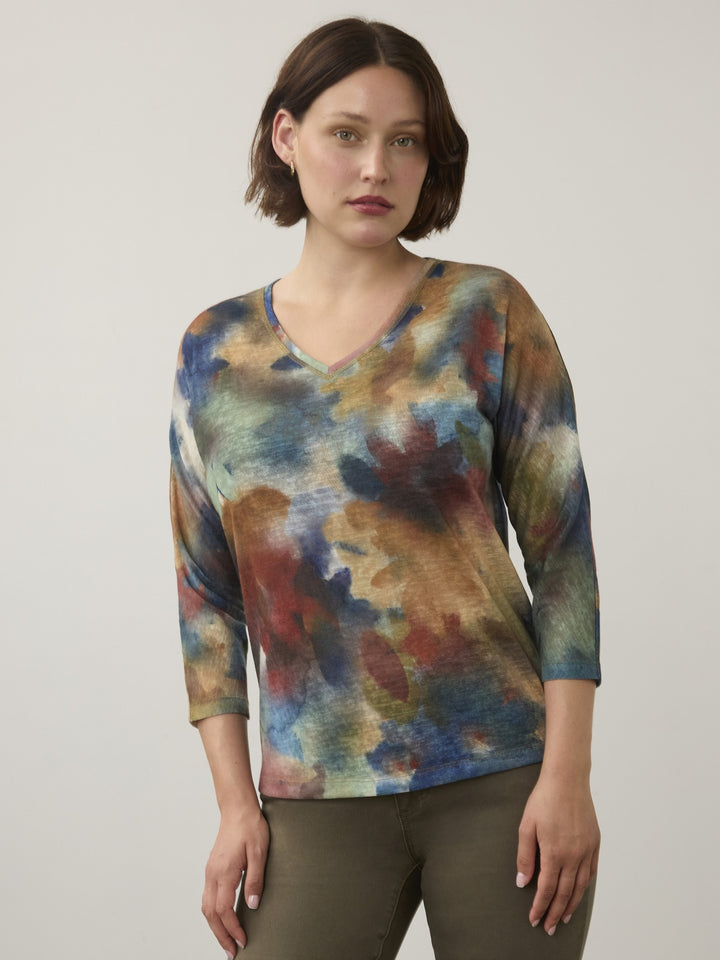Courage Print V-Neck Top