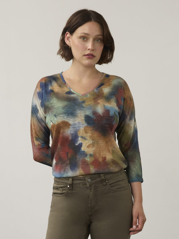 Courage Print V-Neck Top
