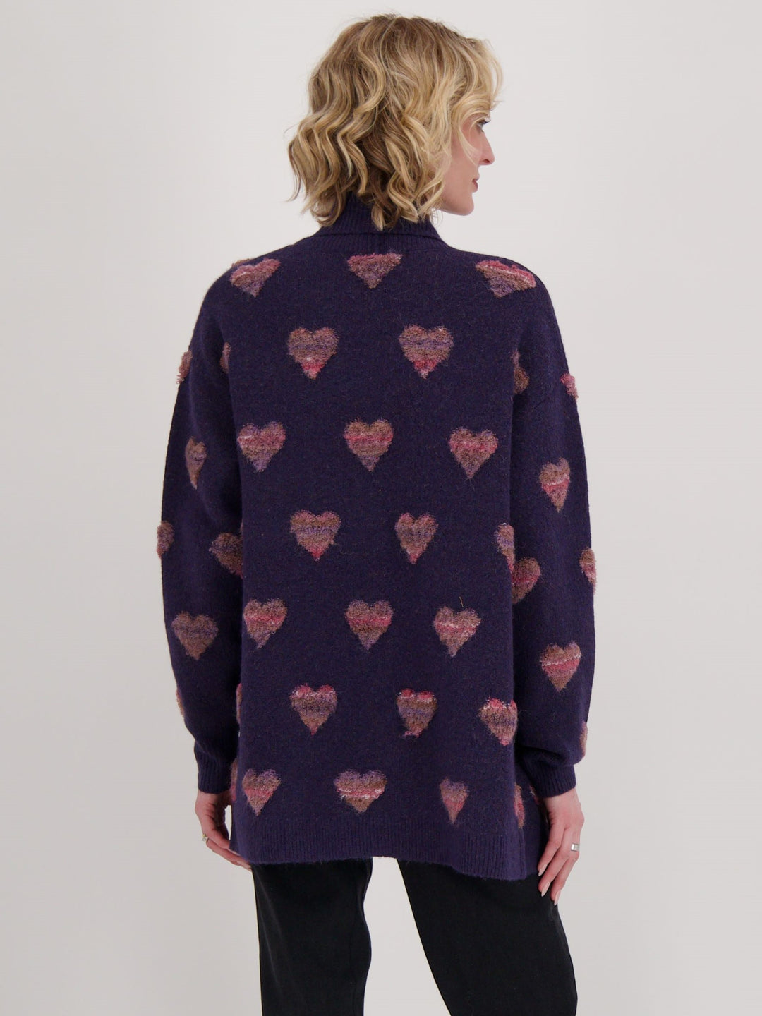 Cozy Hearts Open Front Cardigan