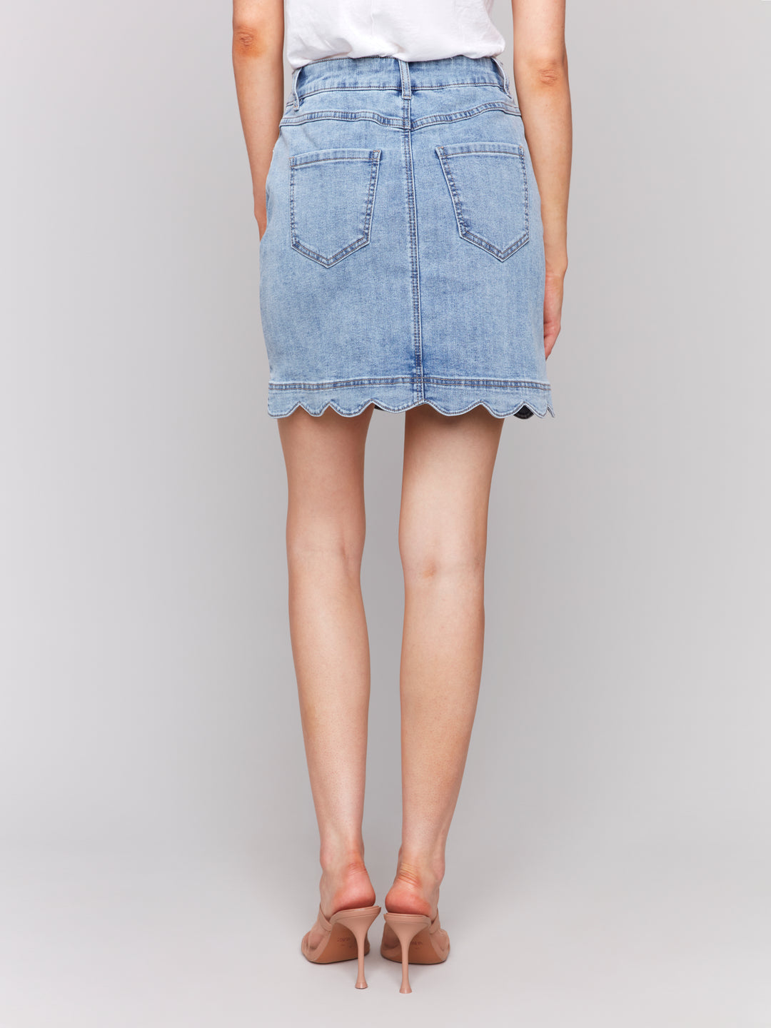 Cutest Scalloped Edge Denim Skort