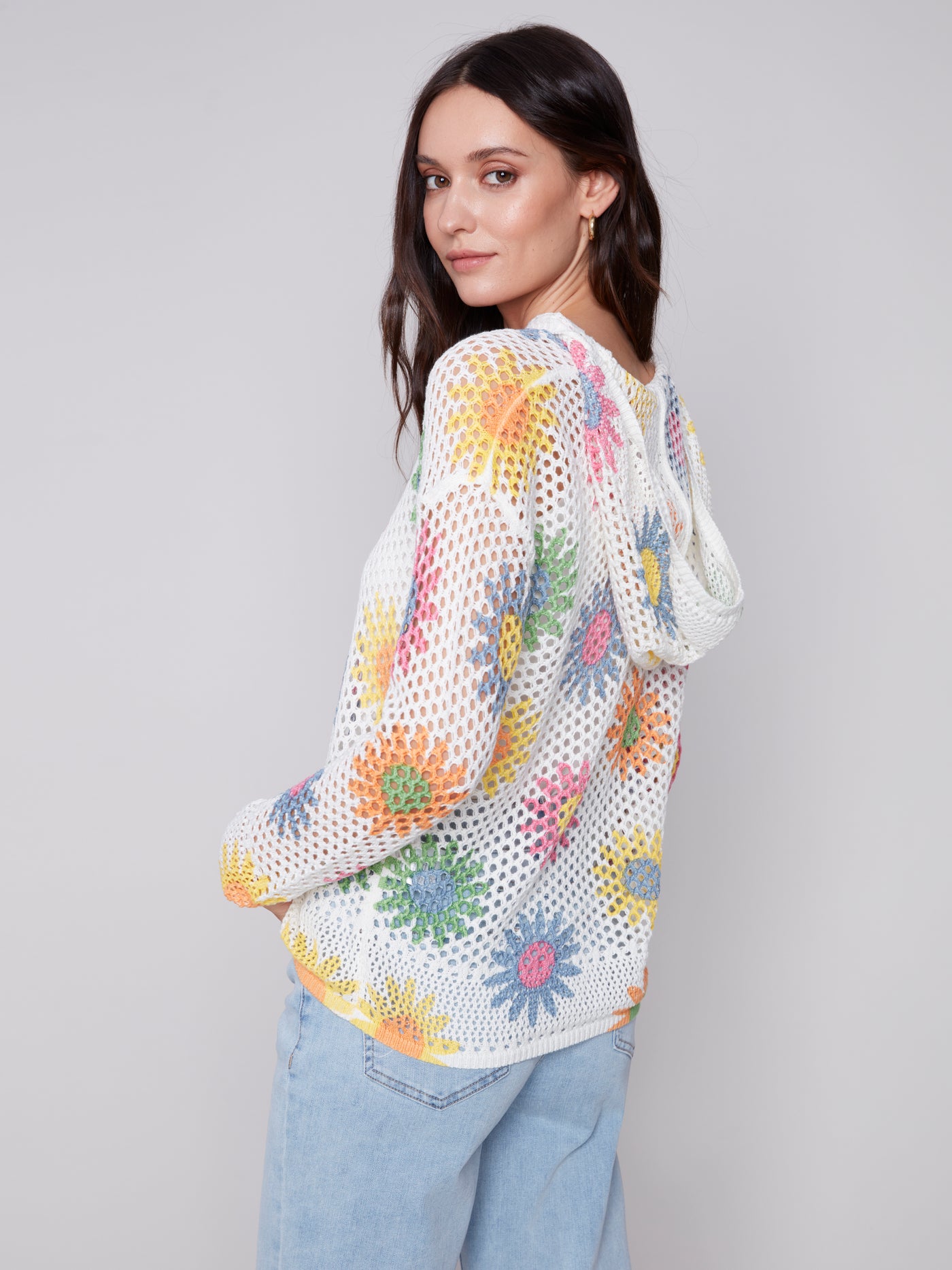 Daisy Crochet Hooded Sweater