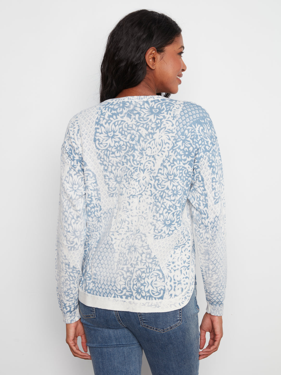 Damask Reverse Print Sweater