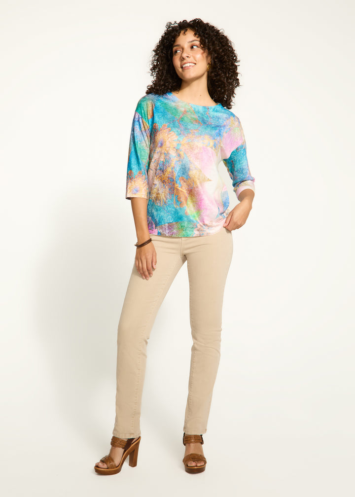 Dandy Print Boat Neck Top