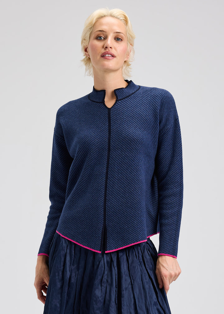 Dark Denim Neru Collar Sweater