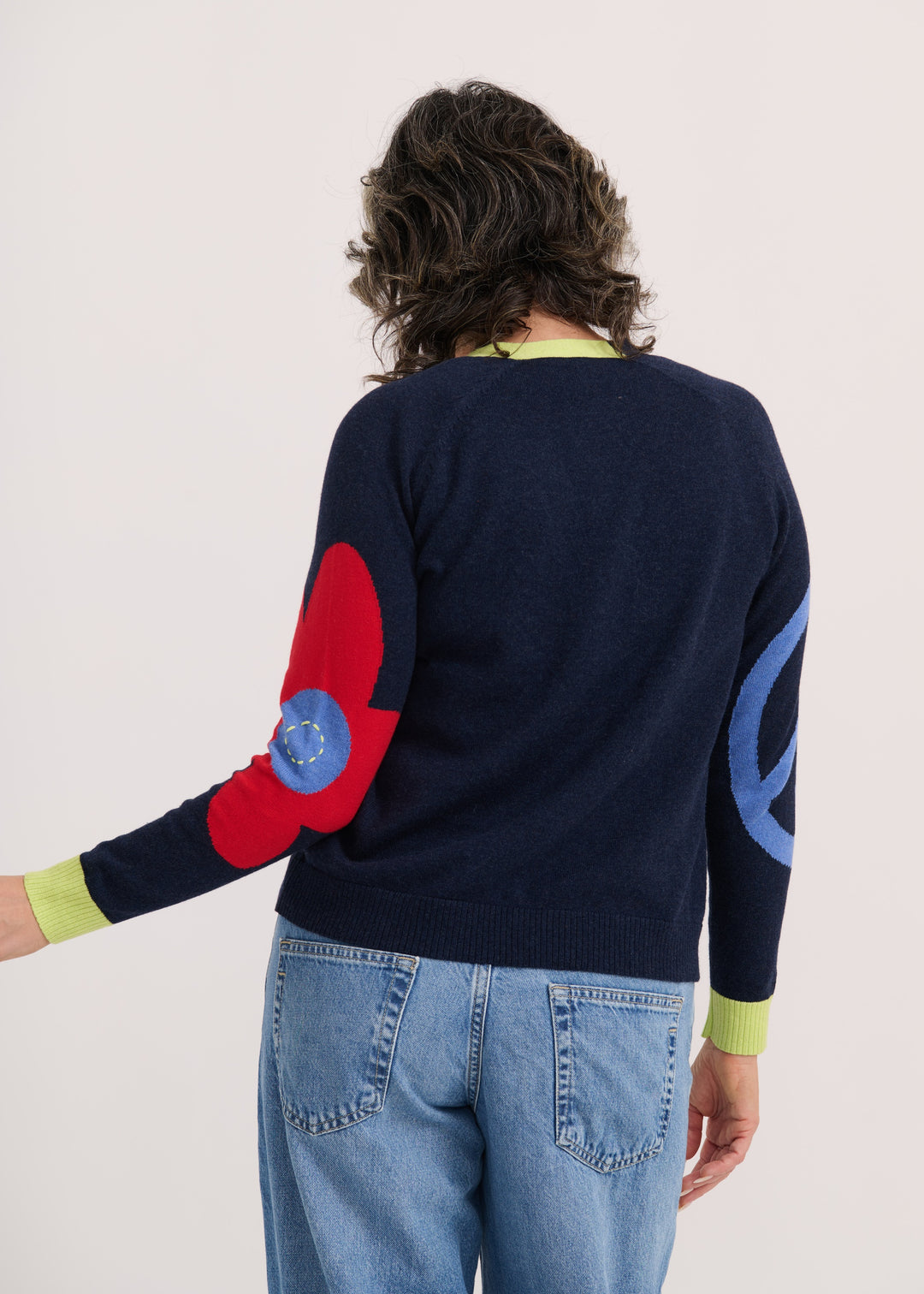 Dark Denim Peace Please Cardi