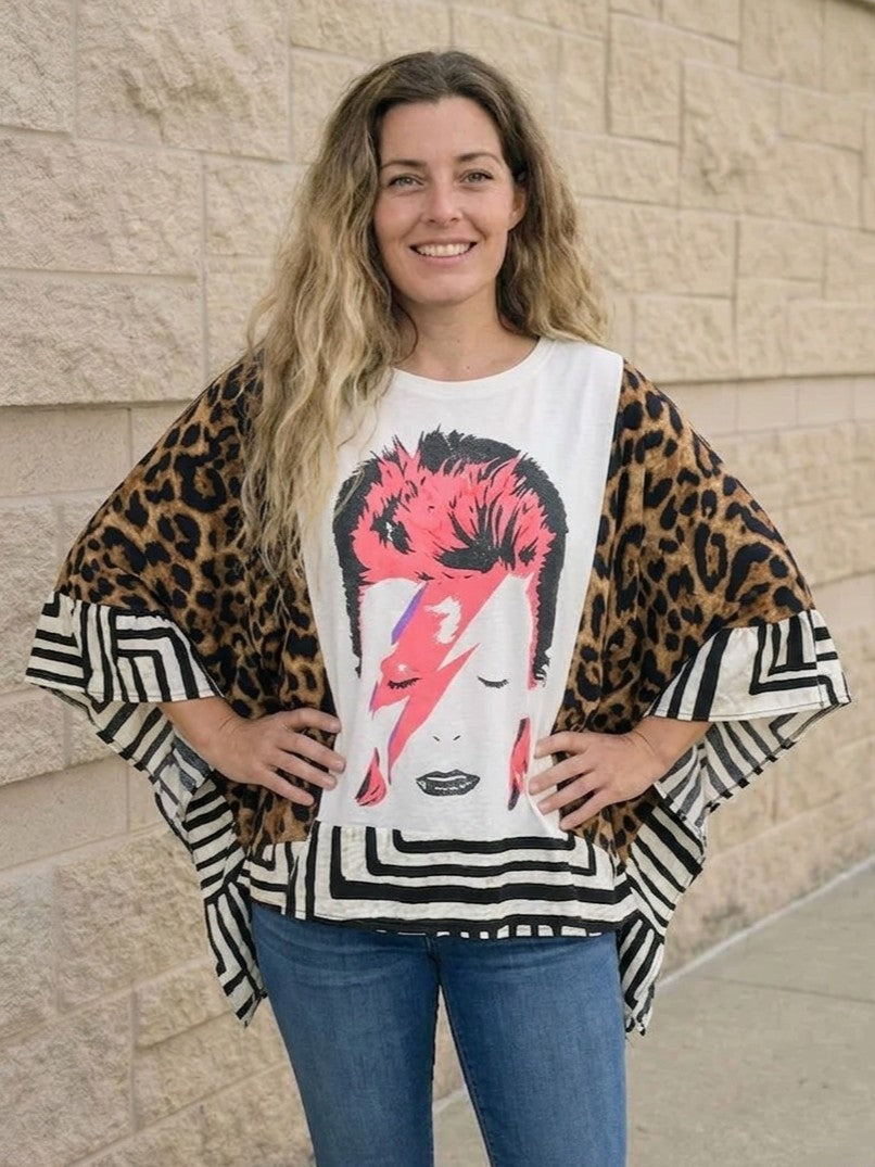 David Bowie Ruffle Vintage Banded Pullover