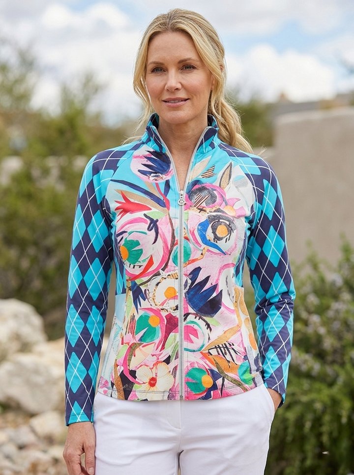 Daydream Mixed Print Zip Up Jacket