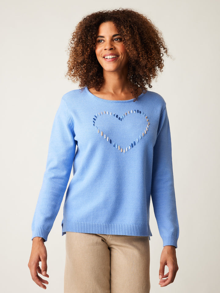 Denim Combo Maryam Heart Sweater