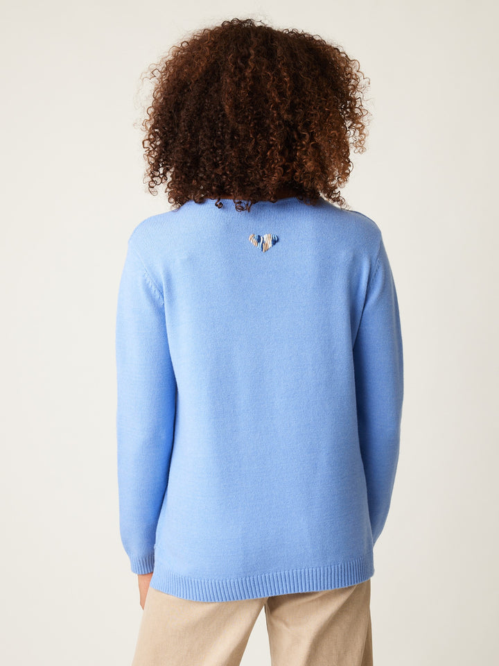 Denim Combo Maryam Heart Sweater