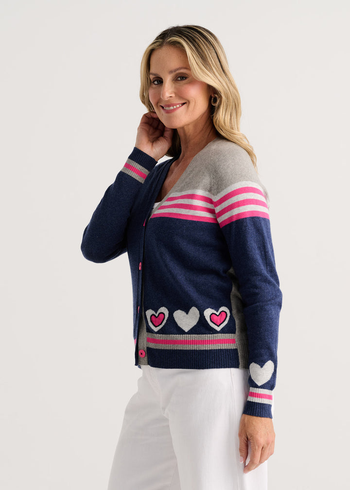Denim Hearts Cardi