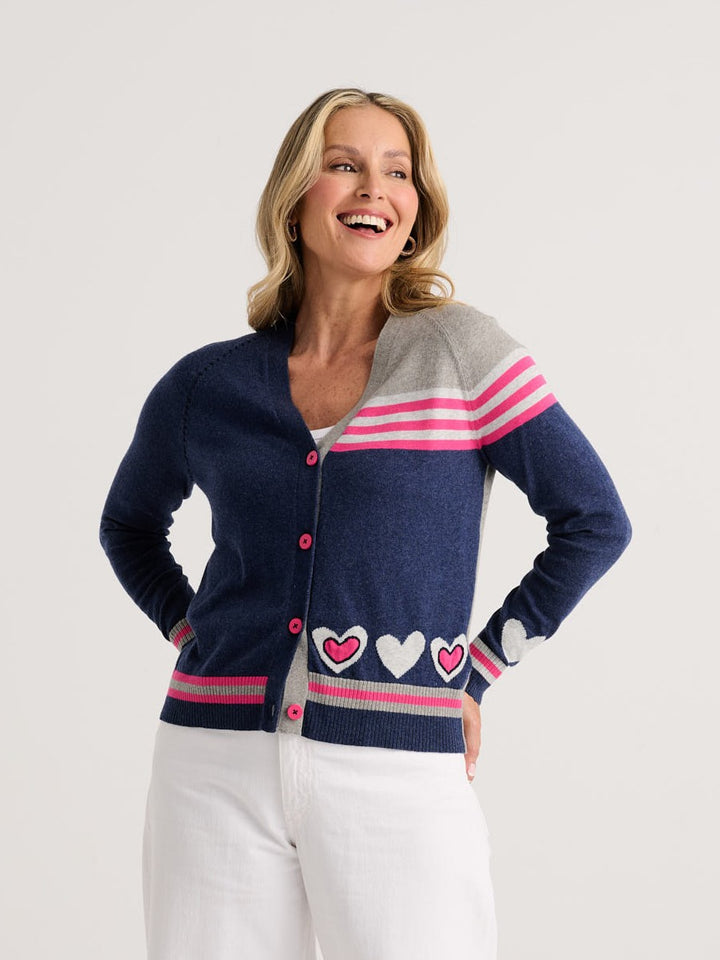 Denim Hearts Cardi