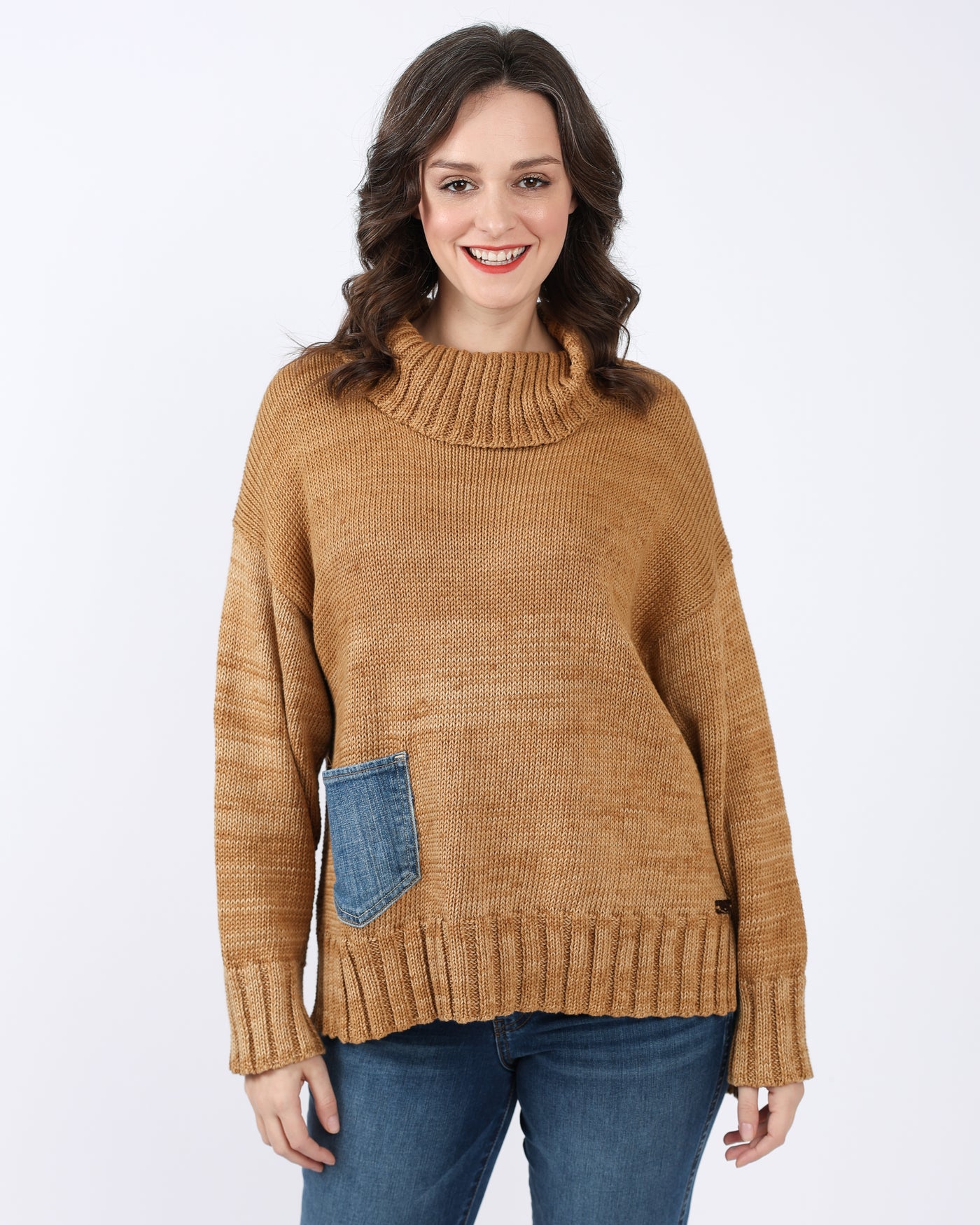 Denim Pocket Allie Pullover Sweater
