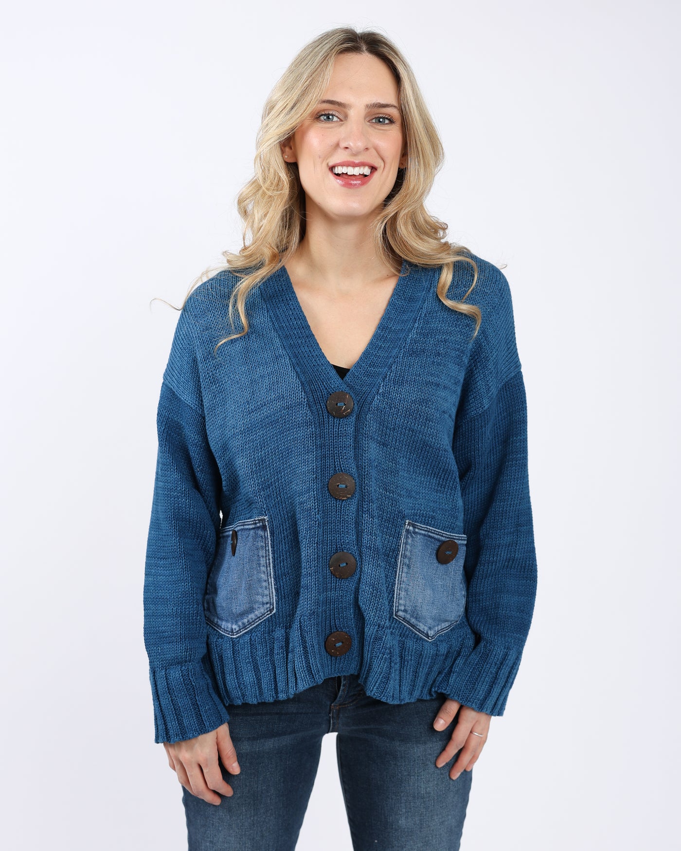Denim Pocket Bindi Cardigan