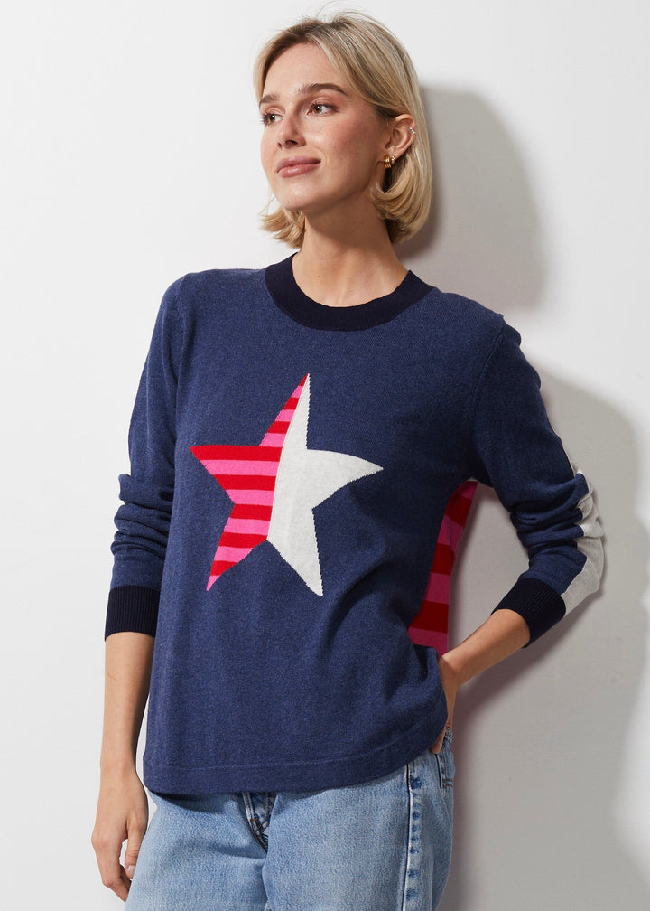 Denim Stripey Stardom Sweater