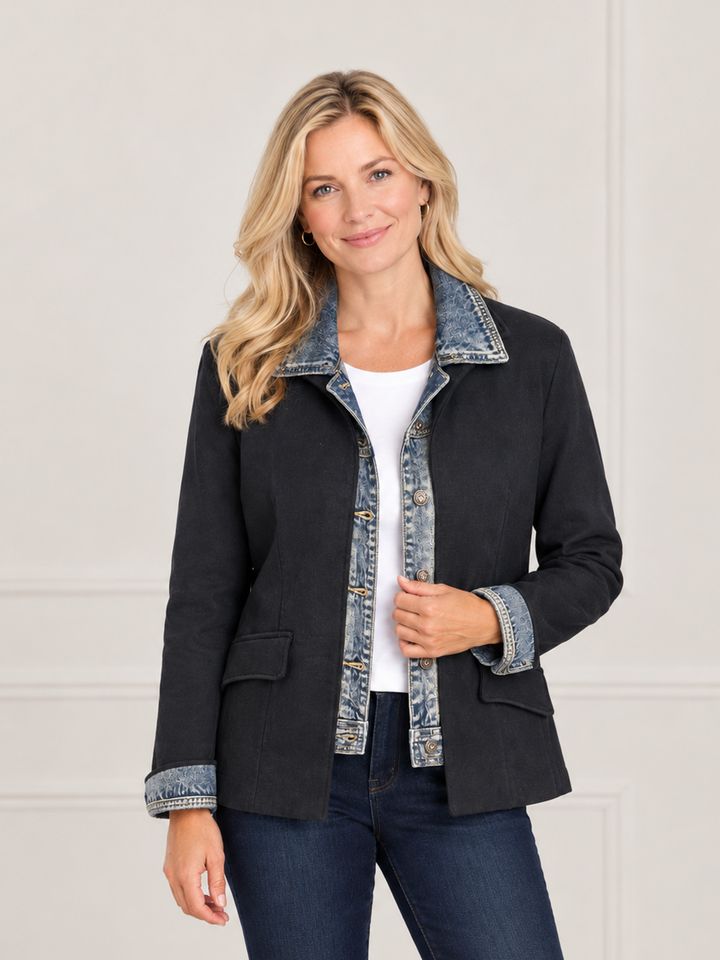 Denim and Ponte Mix Jacket
