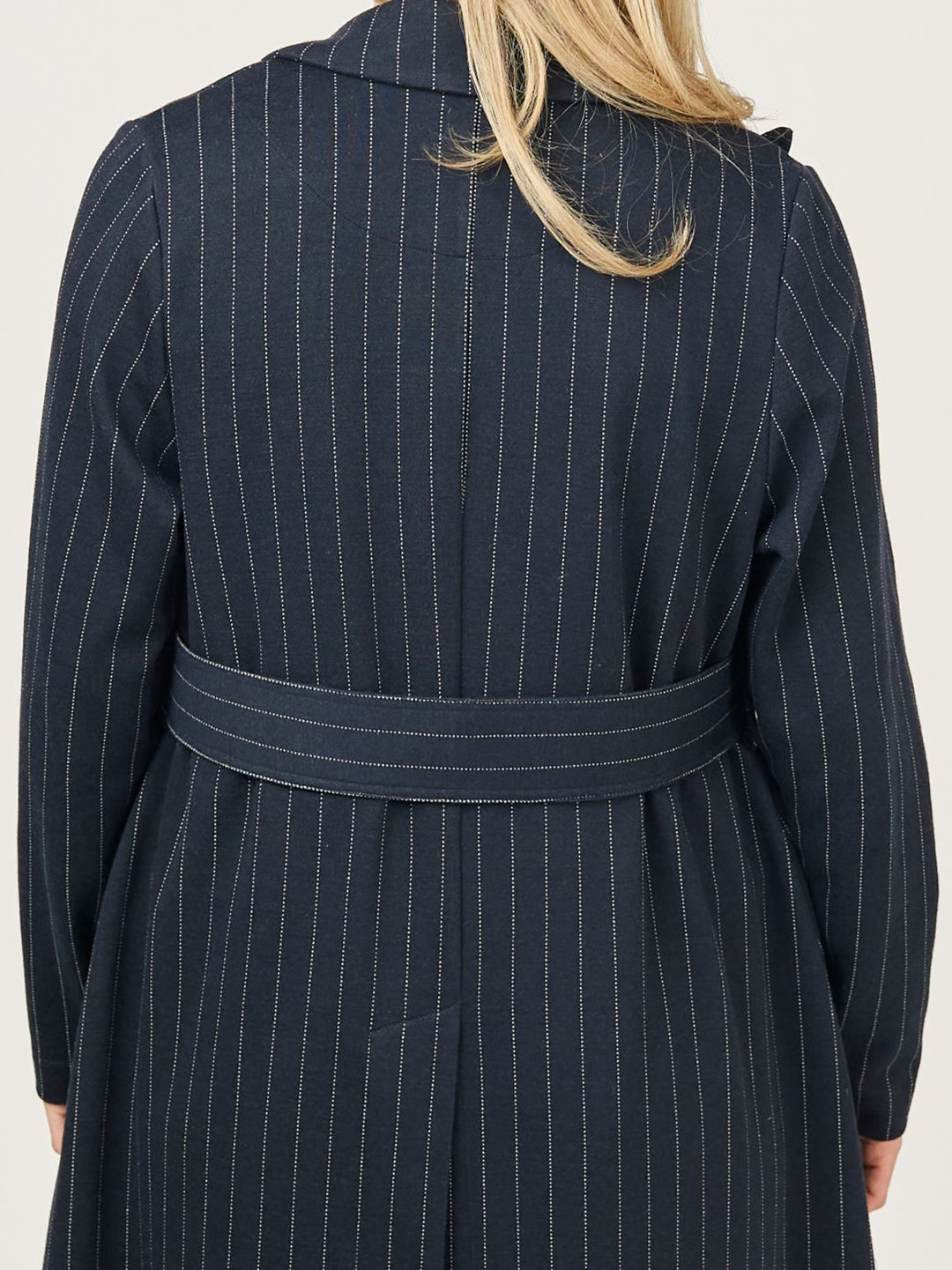 Denver Navy Pinstripe Duster Jacket