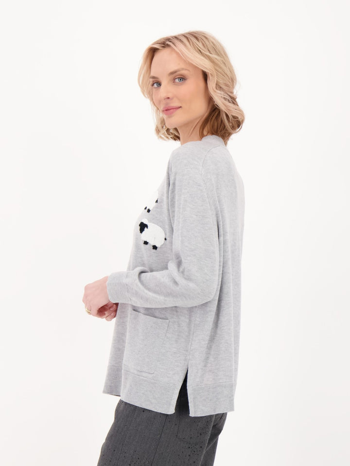 Dog Herding Sheep Embellished Sweater